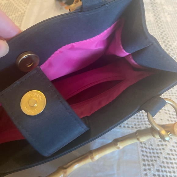 Small Summer Handbag With Fake Bamboo Detail Handles - Picture 6 of 7